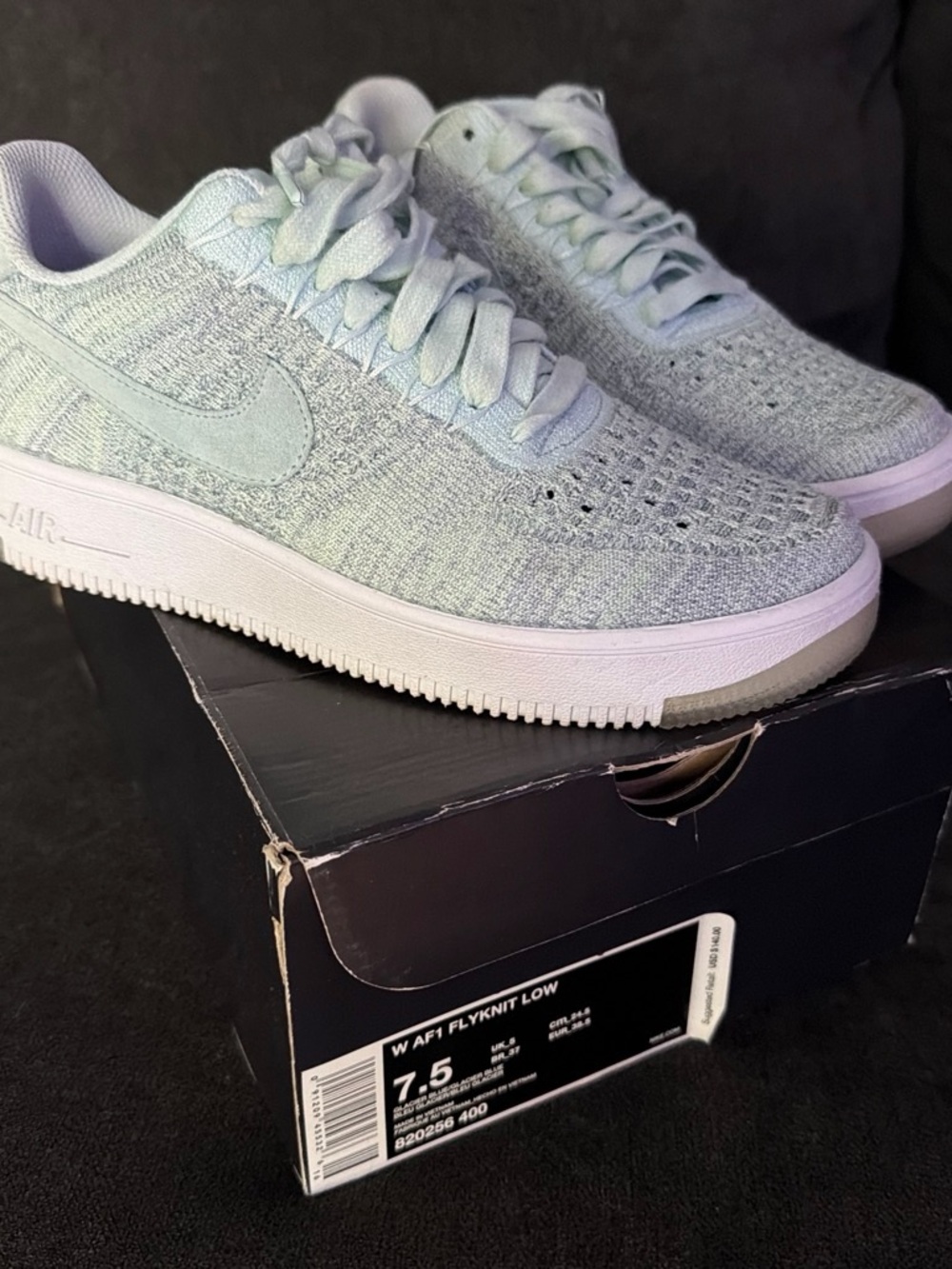 Nike Women's Flyknit Low-Top Sneakers - Pale Blue
